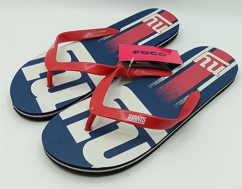 New York Giants NFL Foco Logo Flip-Flops Adult L (9-10)